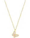 Adornia 14k Gold Plated White Butterfly Necklace