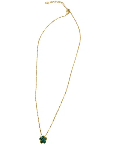 Adornia 14k Plated Clover Necklace In Gold