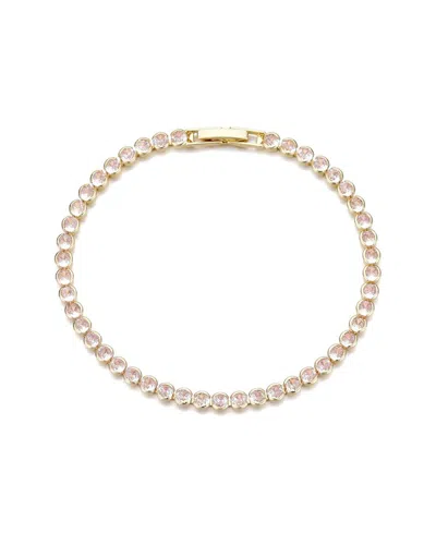 Adornia 14k Yellow Gold Plated Crystal Bezeled Tennis Bracelet