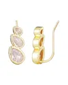 Adornia 14k Plated Crystal Climber Earrings In Gold