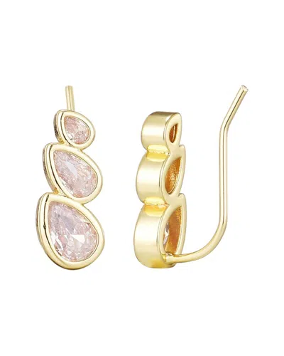 ADORNIA ADORNIA 14K PLATED CRYSTAL CLIMBER EARRINGS