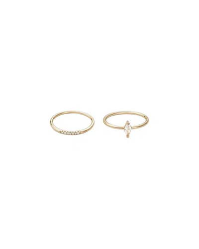 Adornia 14k Plated Crystal Cz Marquis Set Ring In Gold