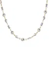Adornia 14k Plated Crystal Mixed Shape Crystal Necklace In Metallic