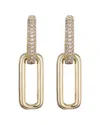 Adornia 14k Plated Crystal Single Link Drop Earrings In Gold
