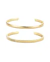 Adornia 14k Plated Cuff Bracelet Set In Gold