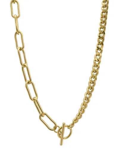 Adornia 14k Plated Curb Paperclip Chain Necklace In Yellow