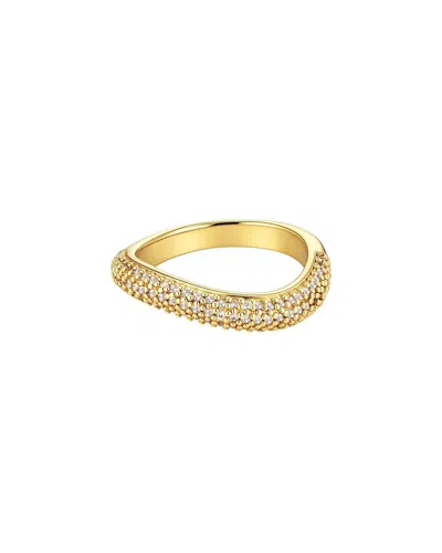 Adornia 14k Plated Curved Cz Chunky Band In Transparent