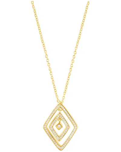ADORNIA ADORNIA 14K PLATED CZ ADJUSTABLE CONCENTRIC NECKLACE