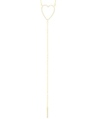 Adornia 14k Gold Plated Adjustable Cz Heart Y-necklace