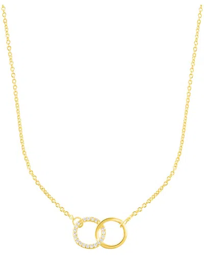 ADORNIA ADORNIA 14K PLATED CZ ADJUSTABLE PAVE RINGS NECKLACE