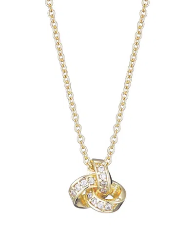 Adornia 14k Plated Cz Braided Knot Necklace In Gold