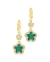 Adornia Gold Cubic Zirconia White Clover Earrings