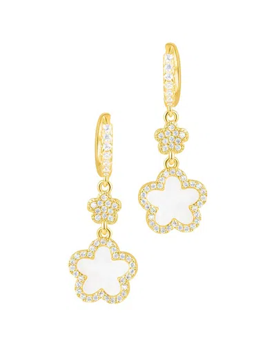 ADORNIA ADORNIA 14K PLATED CZ CLOVER EARRINGS