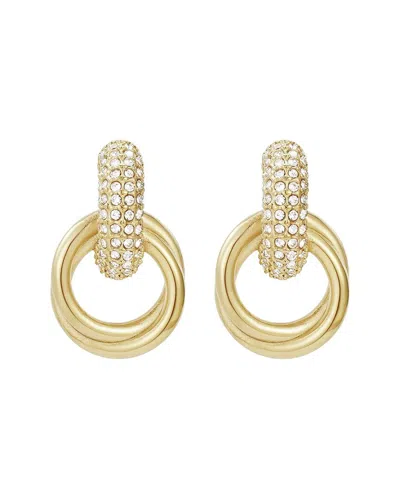 ADORNIA ADORNIA 14K PLATED CZ CRYSTAL DOORKNOCKER EARRINGS