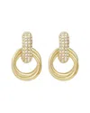 Adornia Tarnish Resistant 14k Gold Plated Crystal Doorknocker Earrings In Gold