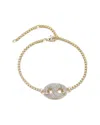 Adornia 14k Plated Cz Crystal Mariner Link Bracelet