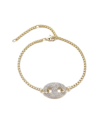 ADORNIA ADORNIA 14K PLATED CZ CRYSTAL MARINER LINK BRACELET
