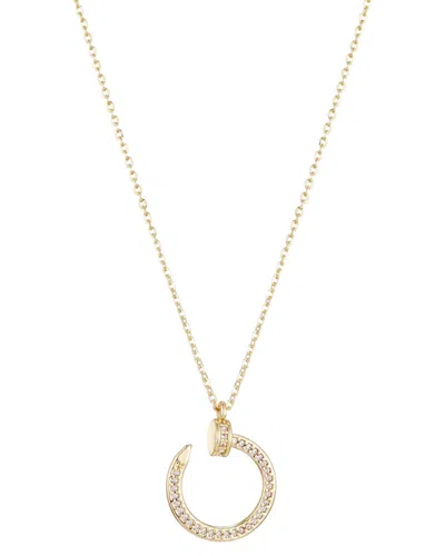 Adornia 14k Plated Cz Curved Nail Necklace In Gold