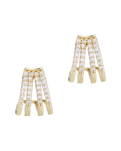 ADORNIA ADORNIA 14K PLATED CZ EAR WRAP HUGGIE EARRINGS