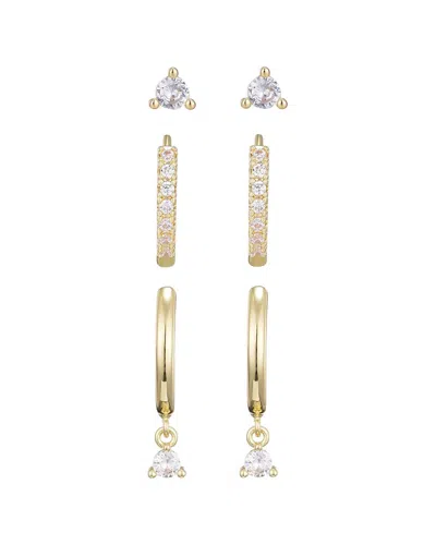 Adornia 14k Plated Cz Earring Set In Gold