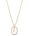 Adornia 14k Plated Cz Floating Letter Frame Necklace In Gold