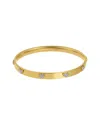 Adornia 14k Gold Plated Cz Hearts Stacking Bangle