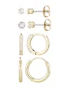 Adornia Set Of 3 Assorted Hoops And Stud Earrings In Gold