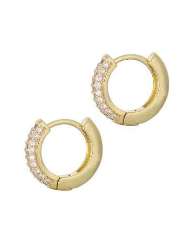 Adornia 14k Plated Cz Huggie Chubby Hoops In Gold