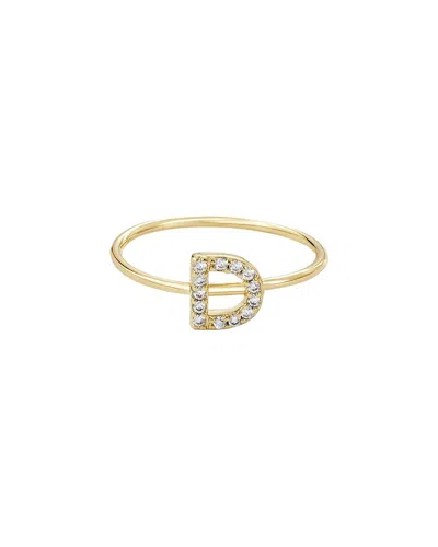 Adornia 14k Plated Cz Initial Ring In Gold