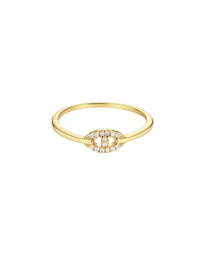 Adornia 14k Plated Cz Link Ring In Yellow