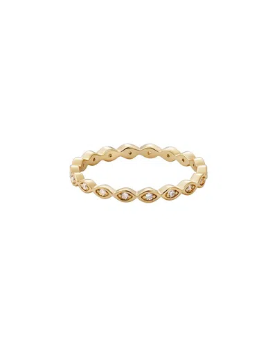 Adornia 14k Plated Cz Marquis Eternity Band Ring In Gold