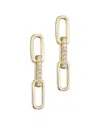 Adornia 14k Plated Cz Mini Paperclip Drop Earrings