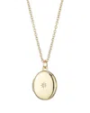 Adornia 14k Plated Cz Oval Locket With Starburst Necklace