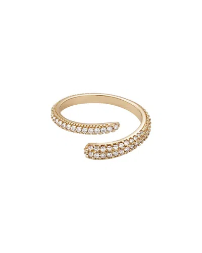 Adornia 14k Plated Cz Overlapping Pave Bands Ring In Gold
