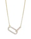Adornia 14k Plated Cz Pave Links Necklace In Gold
