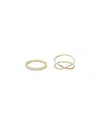 Adornia Gold Cubic Zirconia X And Eternity Ring Set In Gold