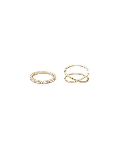 ADORNIA ADORNIA 14K PLATED CZ X & ETERNITY SET RING