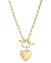 Adornia 14k Plated Diamond Heart Initial Toggle Necklace In Gold
