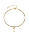 Adornia 14k Plated Diamond Initial Charm Bracelet In Gold