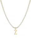 Adornia 14k Plated Diamond Initial Charm Necklace