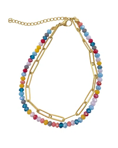 ADORNIA ADORNIA 14K PLATED DOUBLE BRACELET