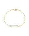 Adornia 14k Plated Elongated Pave Link Bracelet