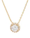 Adornia Swarovski Crystal Halo Necklace Gold