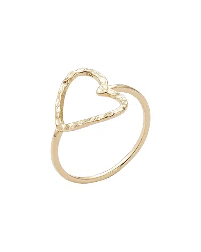 Adornia 14k Plated Hammered Open Heart Ring In Gold