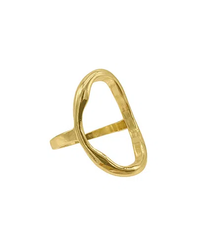Adornia 14k Gold Plated Open Hammered Oval Ring