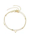 Adornia 14k Plated Heart Adjustable Anklet Set In Gold