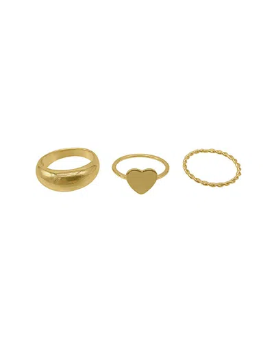 Adornia 14k Plated Heart Ring Set