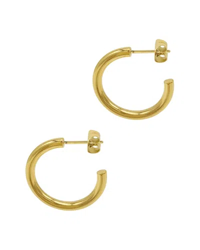 Adornia Tarnish Resistant 14k Gold Plated Tube Hoops In Yellow