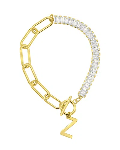 Adornia 14k Plated Initial Bracelet In Gold