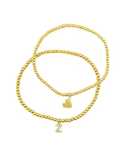 Adornia 14k Plated Initial Bracelet In Gold